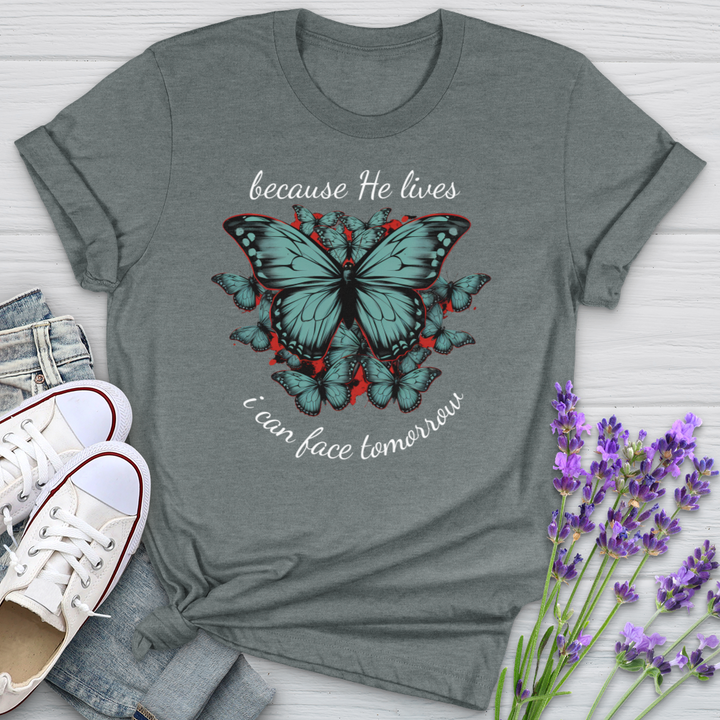 Because he lives Butterflies Softstyle Tee