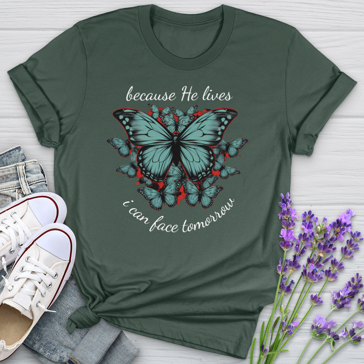 Because he lives Butterflies Softstyle Tee