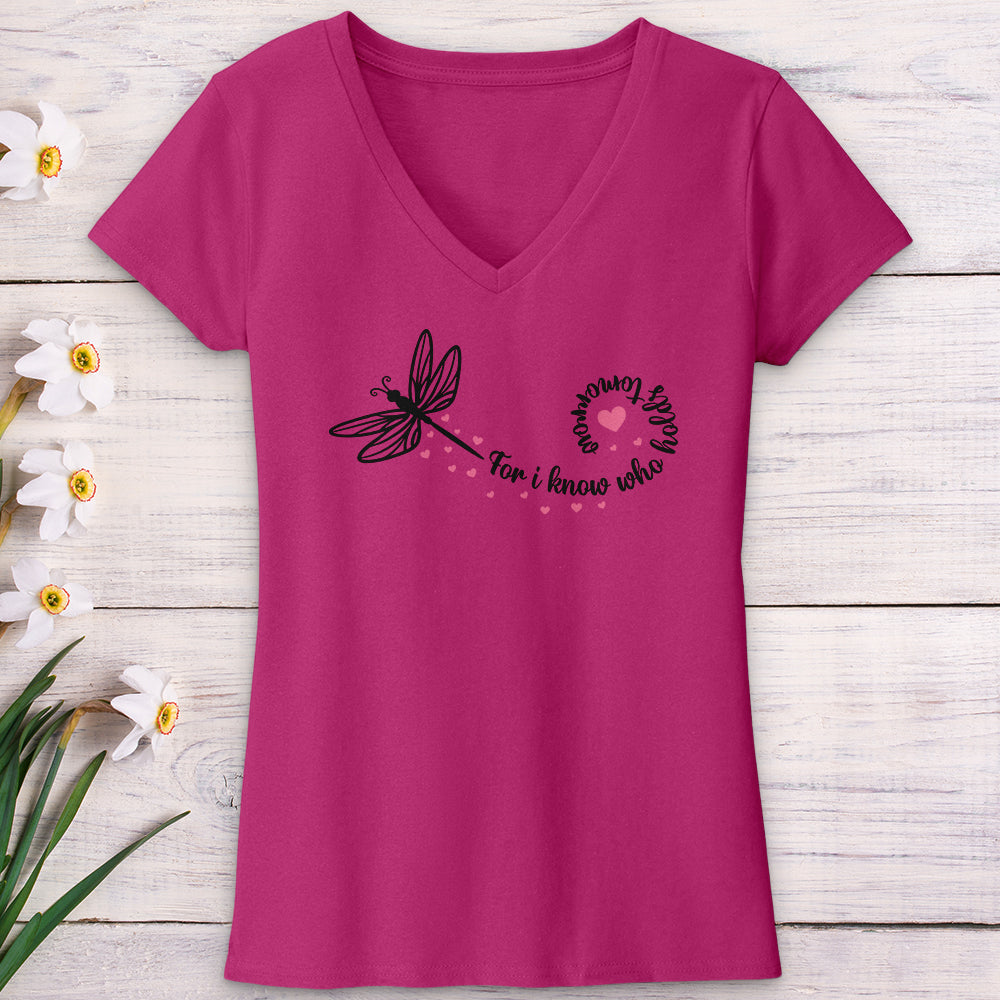 For I Know Dragonfly V-Neck Tee