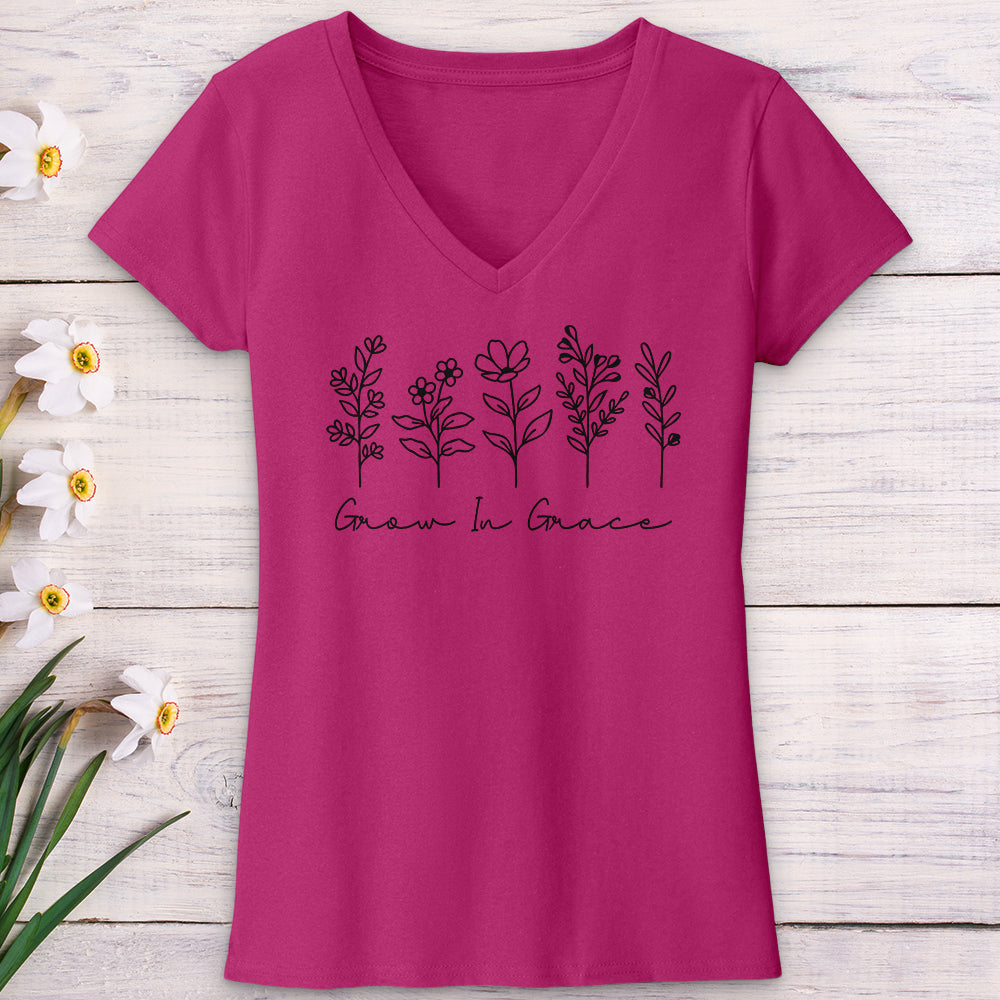 Grow In Grace V-Neck Tee