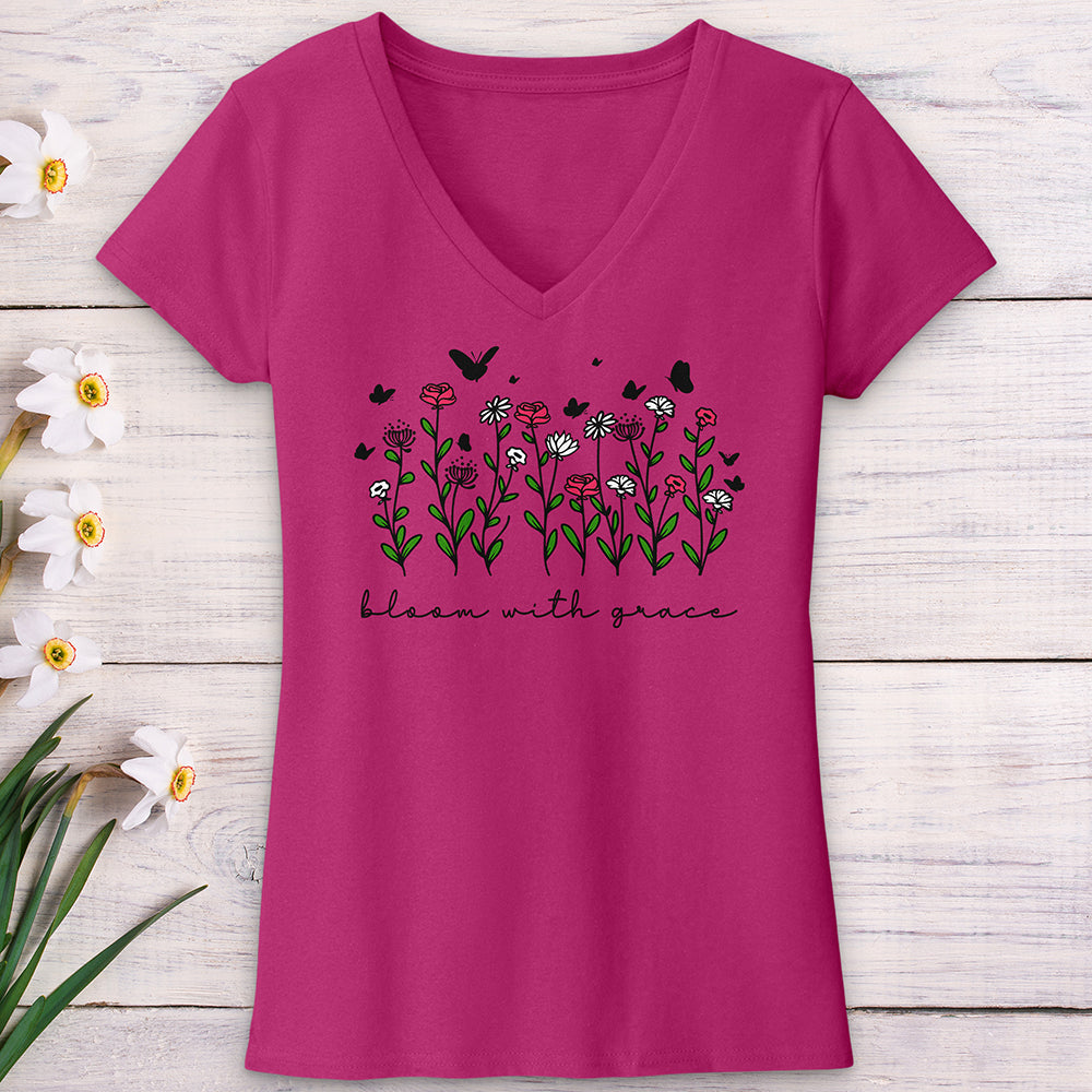 Bloom with Grace V-Neck Tee