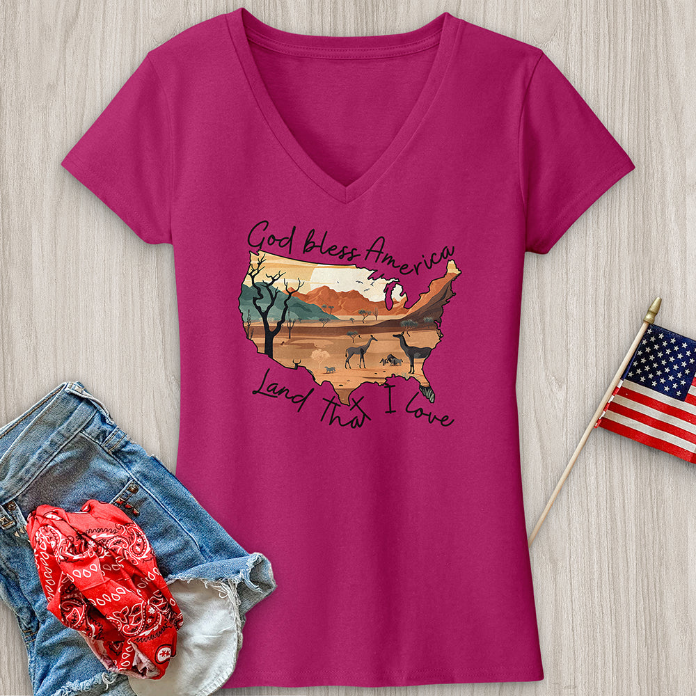 Desert with animal V-Neck Tee