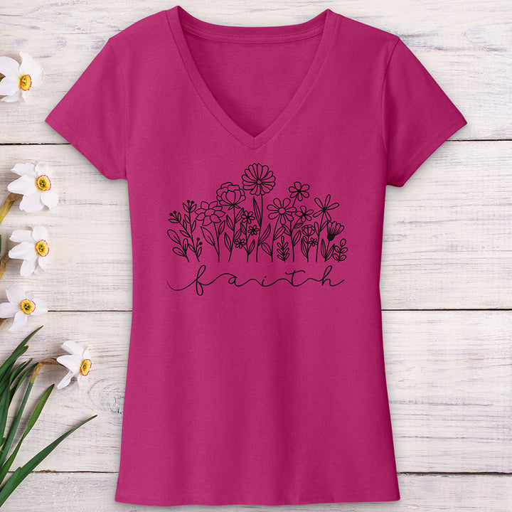 Faith Garden V-Neck Tee