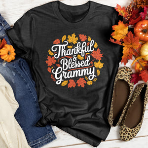 Thankful & Blessed Grammy Heathered Tee