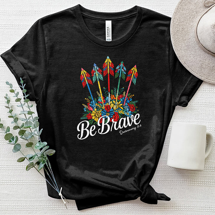 Be Brave Floral Arrows Heathered Tee