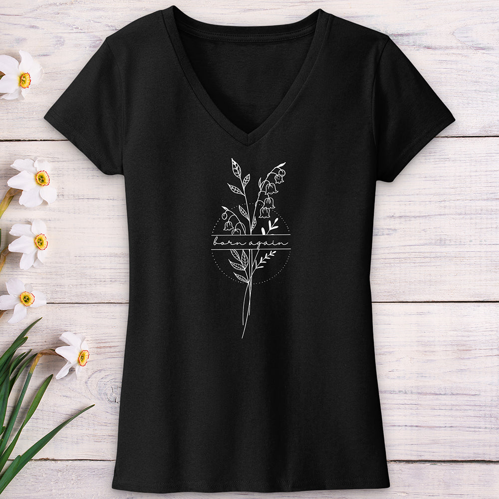 Born Again Flower V-Neck Tee