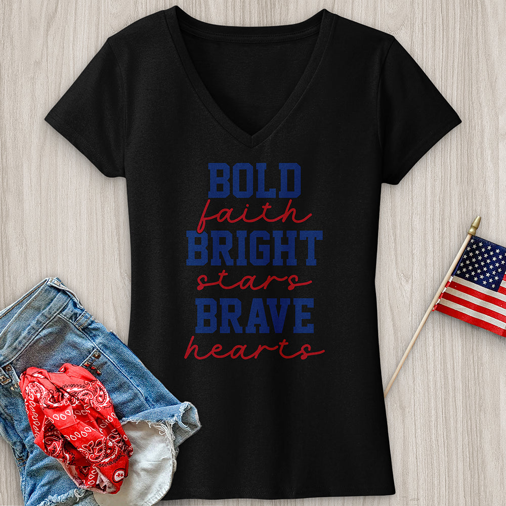 Bold Faith Bright Stars V-Neck Tee