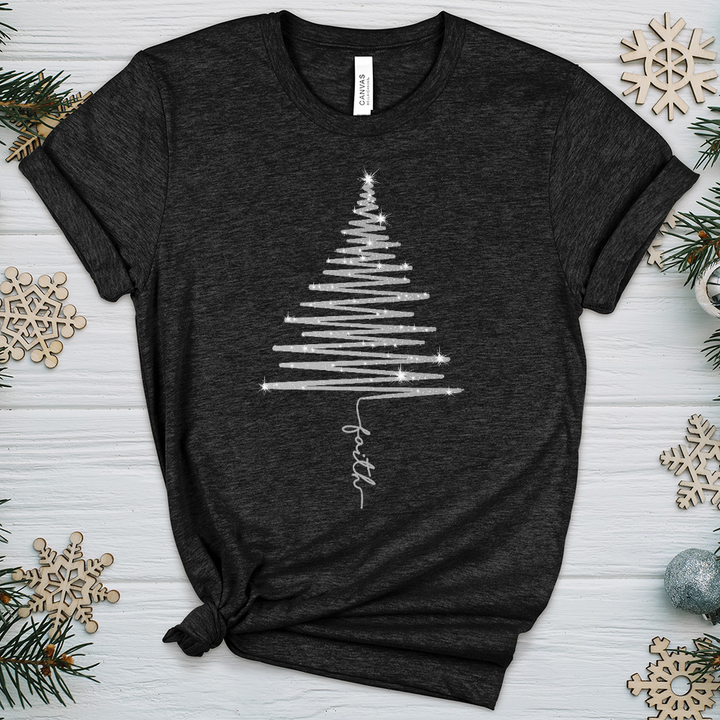 Gleaming Silver Faith Tree Heathered Tee