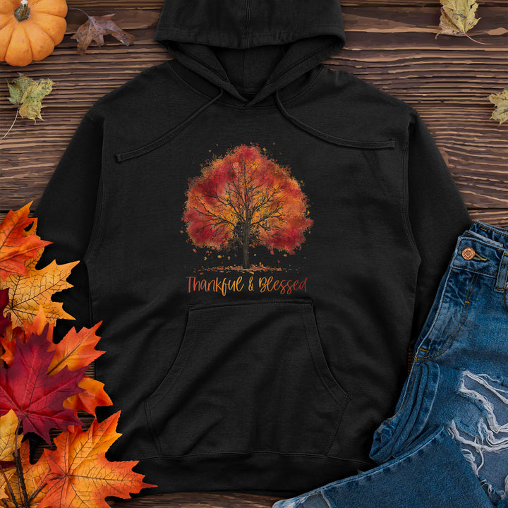 Thankful & Blessed Autumn Tree Midweight Hooded Sweatshirt