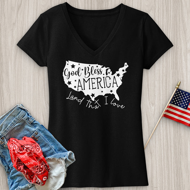 America Land That I Love V-Neck Tee