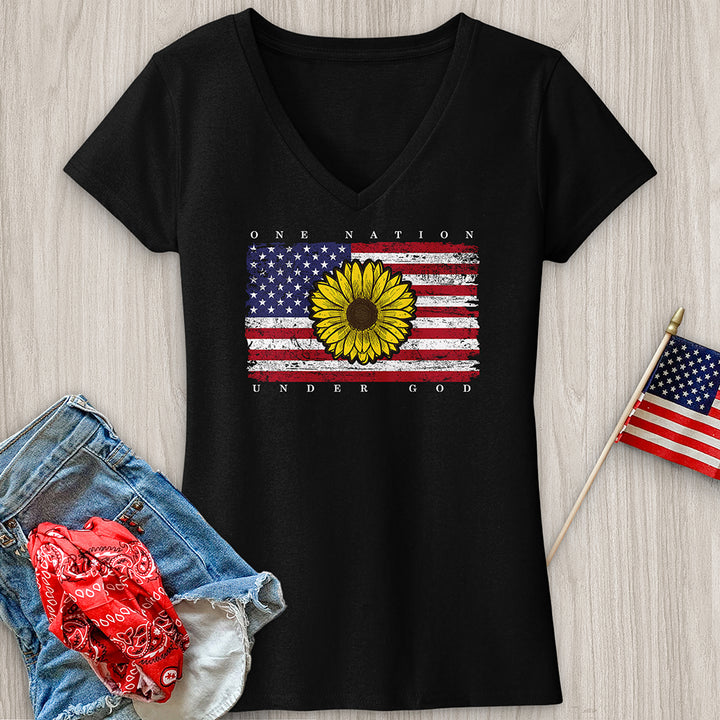 One Nation Flag V-Neck Tee