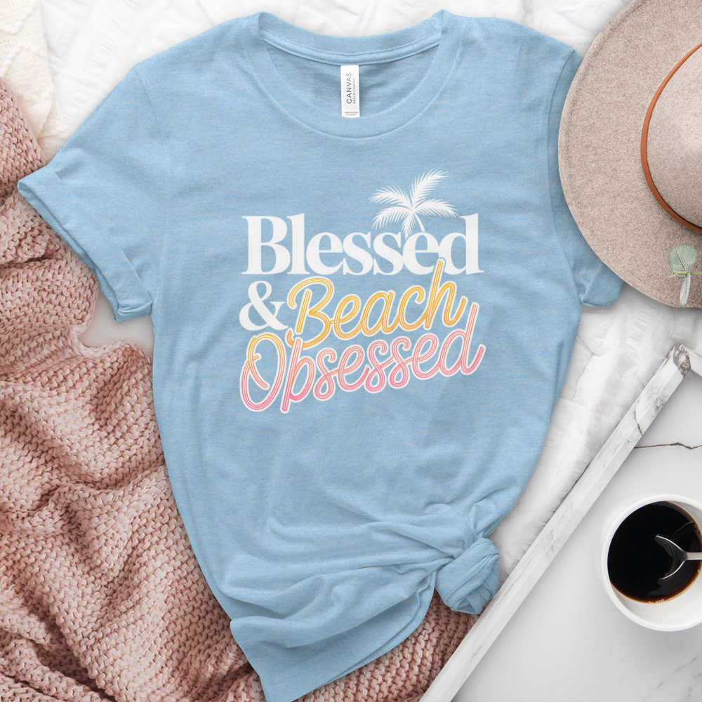 Blessed & Beach Obsessed Heathered Tee
