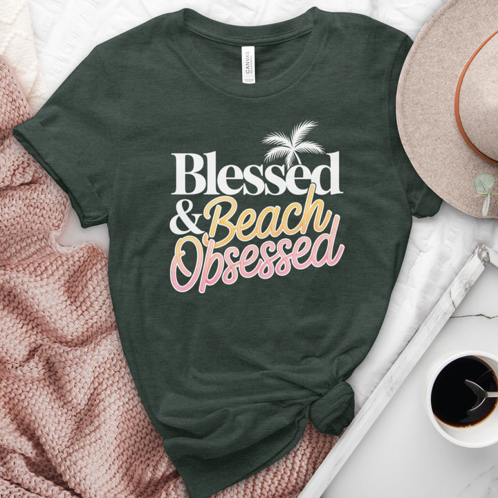 Blessed & Beach Obsessed Heathered Tee