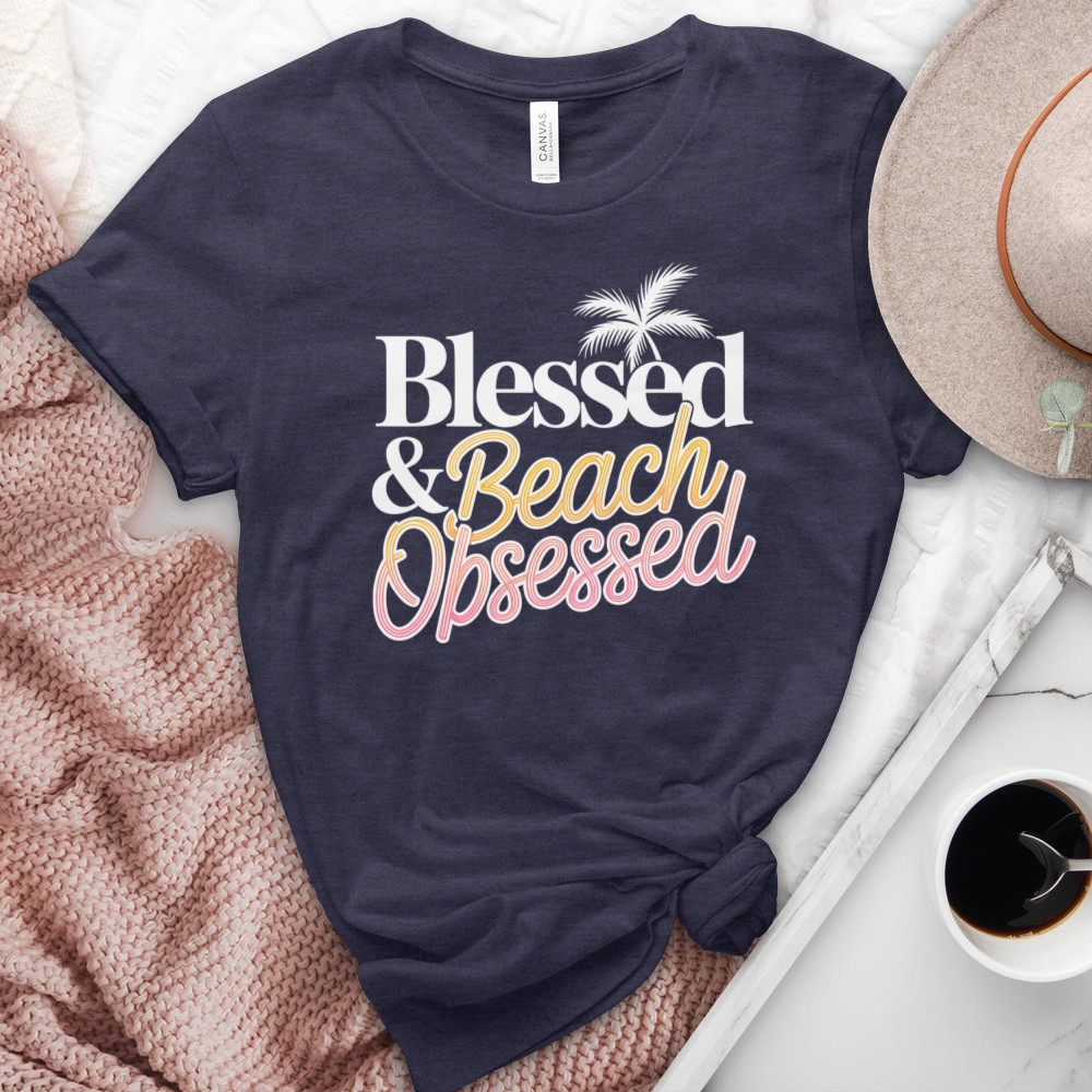 Blessed & Beach Obsessed Heathered Tee