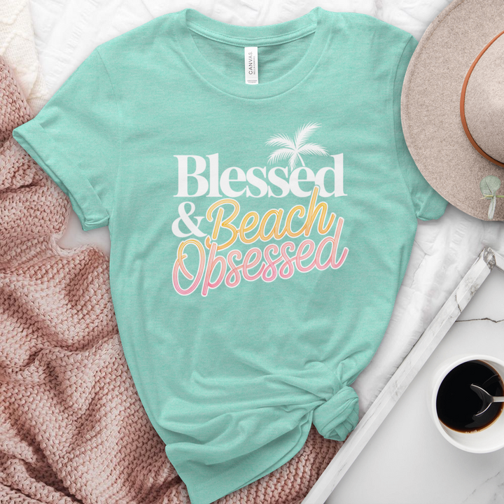 Blessed & Beach Obsessed Heathered Tee