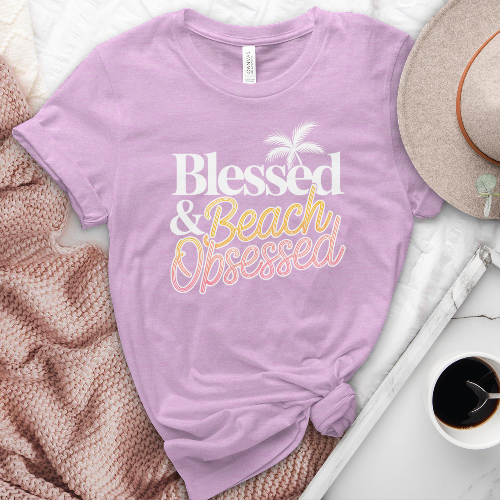 Blessed & Beach Obsessed Heathered Tee