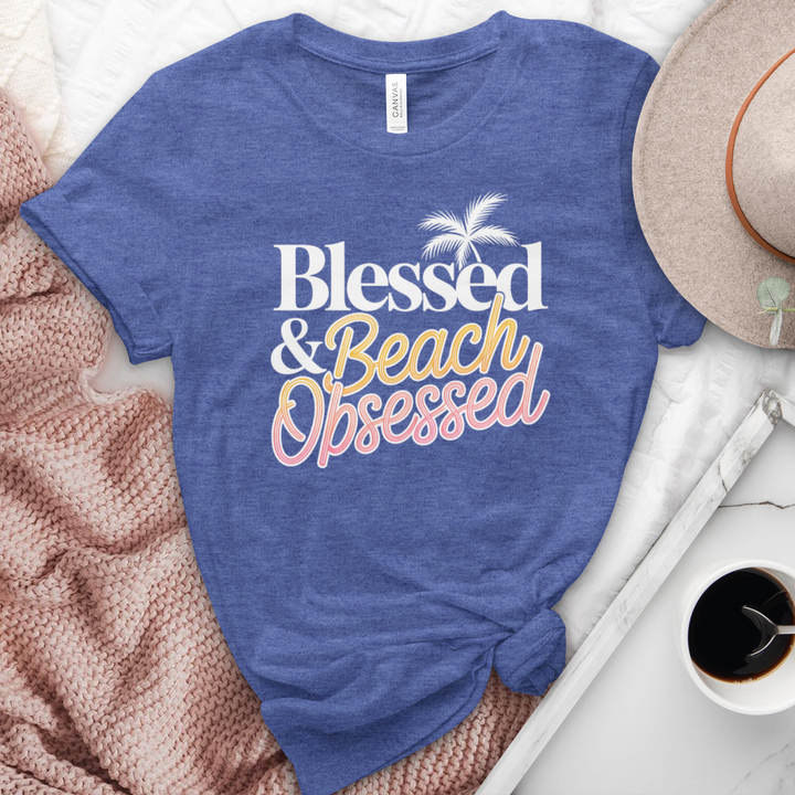 Blessed & Beach Obsessed Heathered Tee
