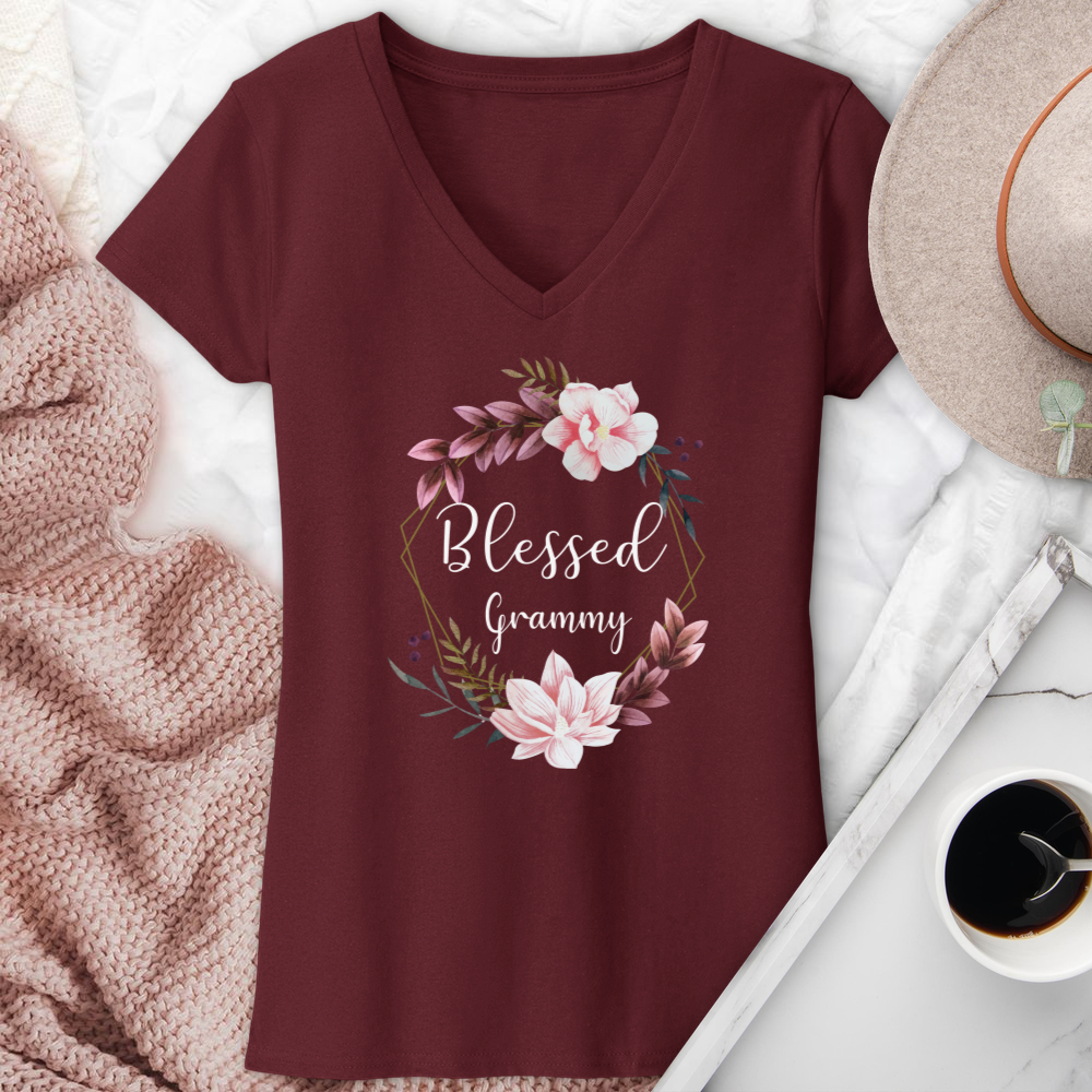 Blessed Grammy V-Neck Tee