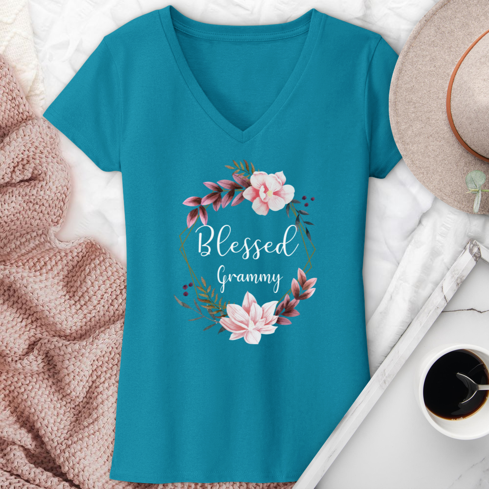 Blessed Grammy V-Neck Tee