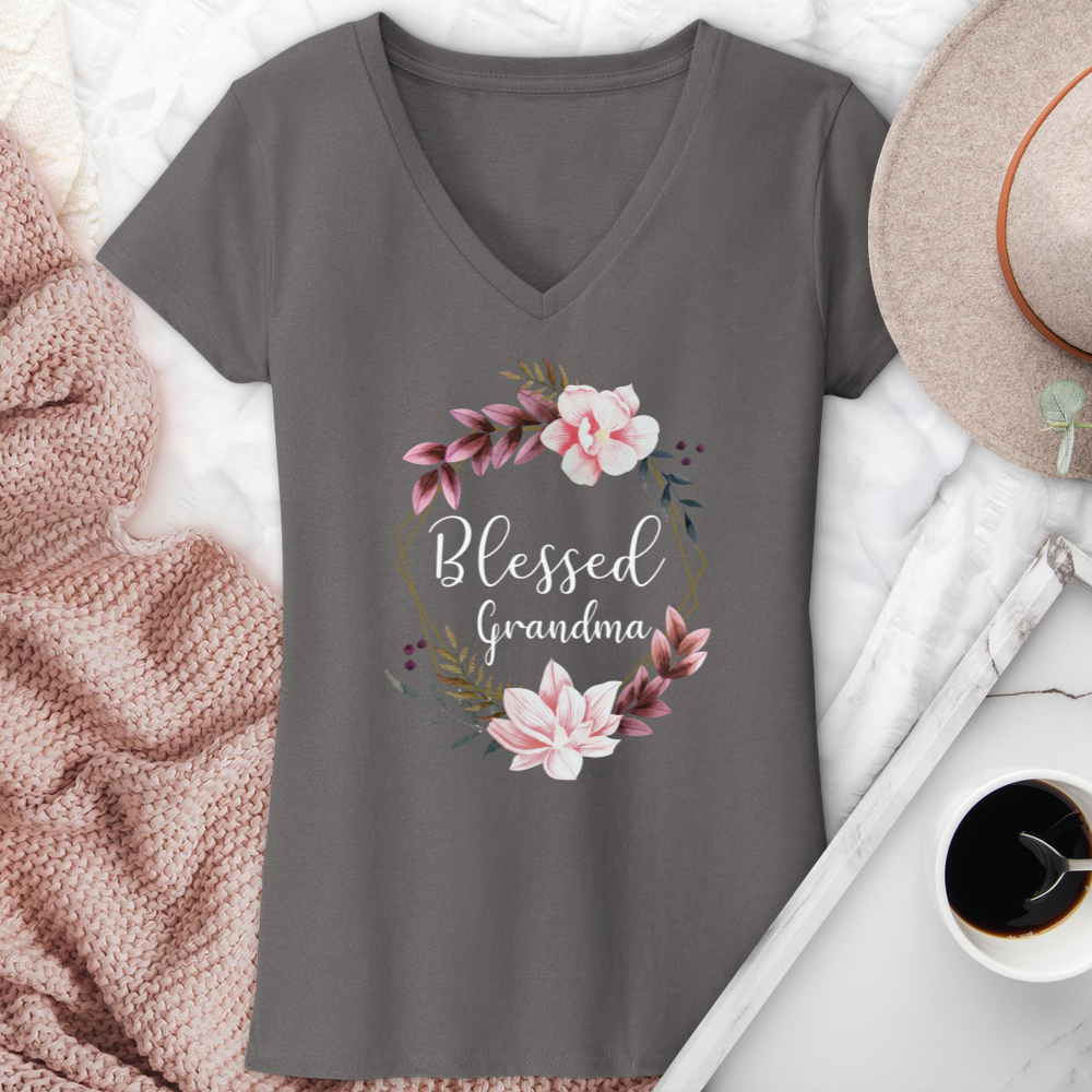 Blessed Grandma V-Neck Tee