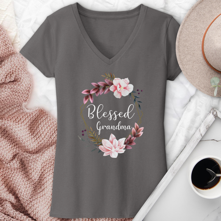 Blessed Grandma V-Neck Tee