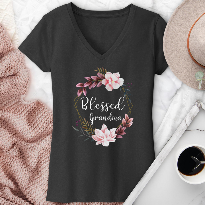 Blessed Grandma V-Neck Tee