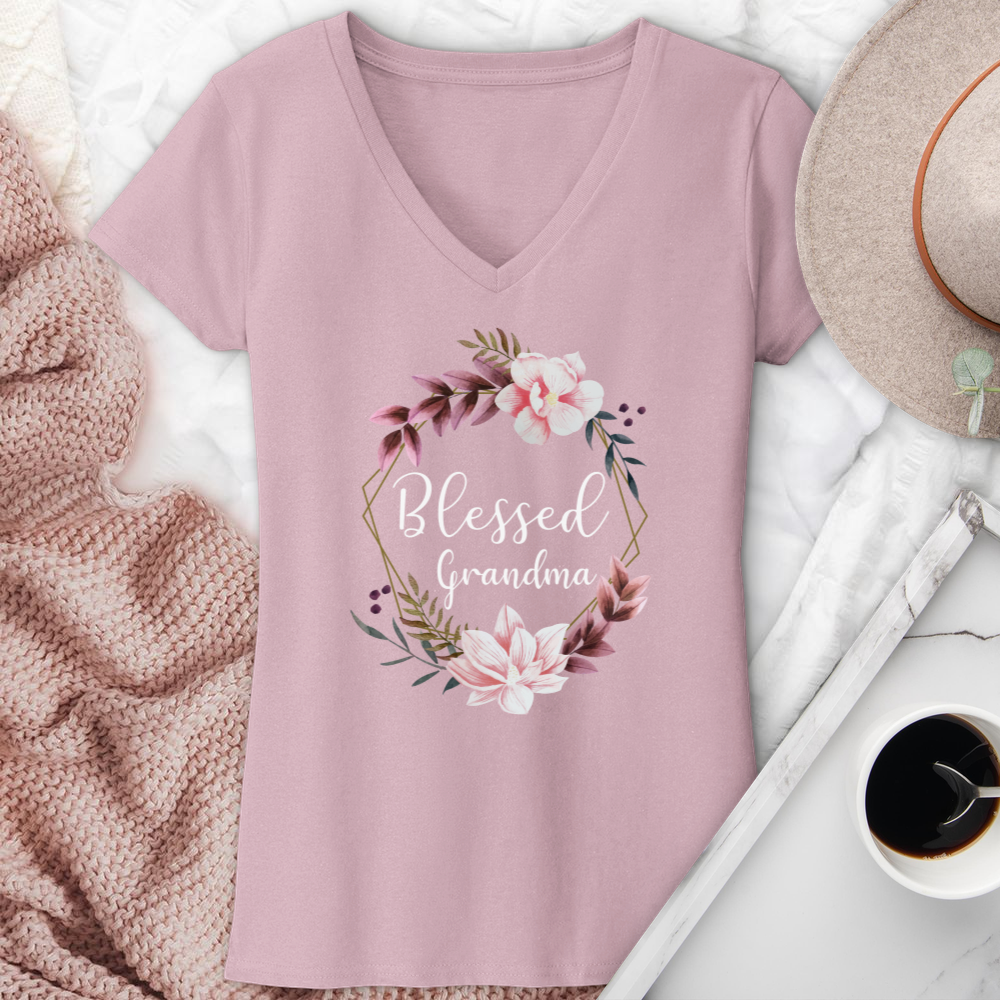 Blessed Grandma V-Neck Tee