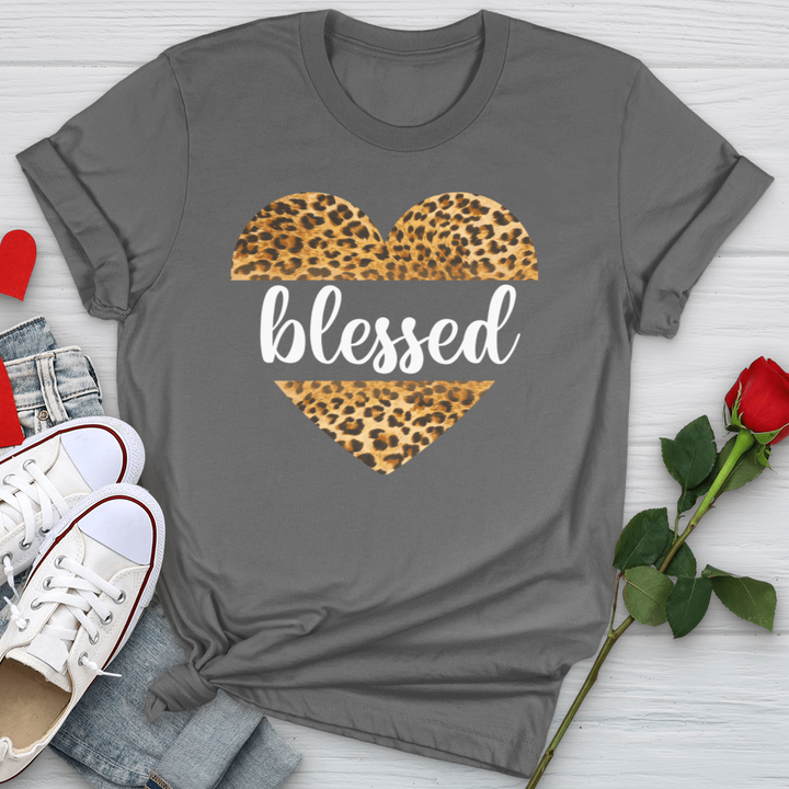 Blessed Leopard Heart Softstyle Tee