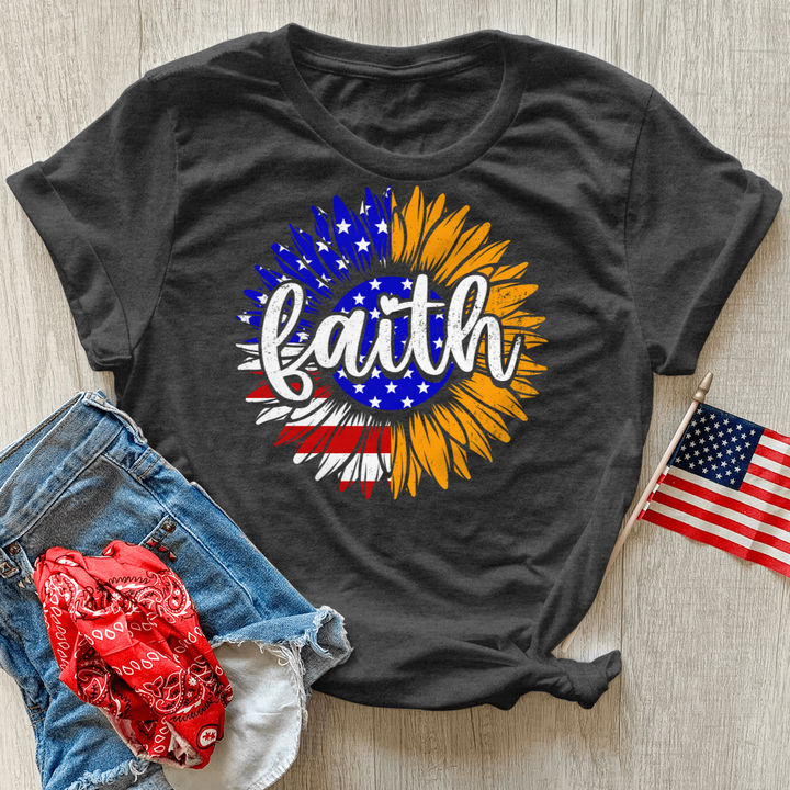 Faith Sunflower America Heathered Tee