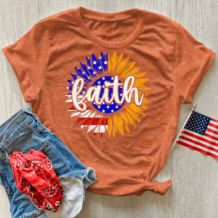 Faith Sunflower America Heathered Tee