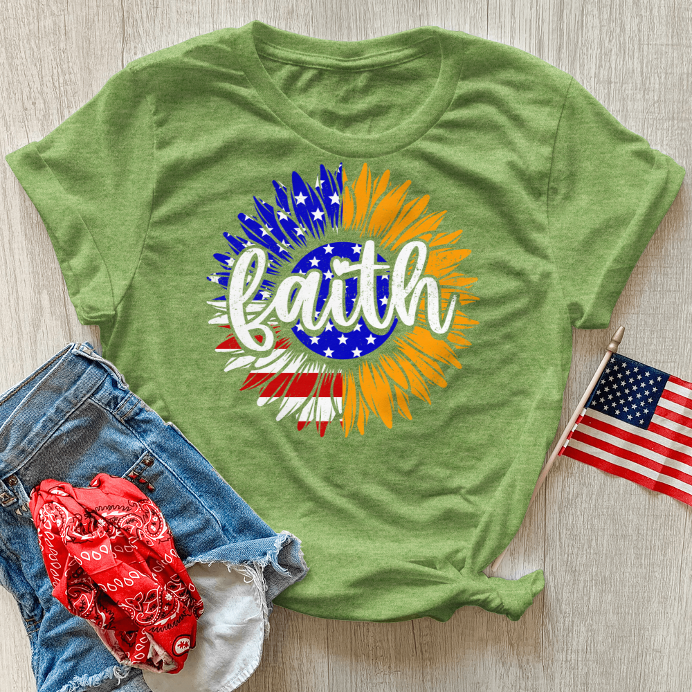 Faith Sunflower America Heathered Tee