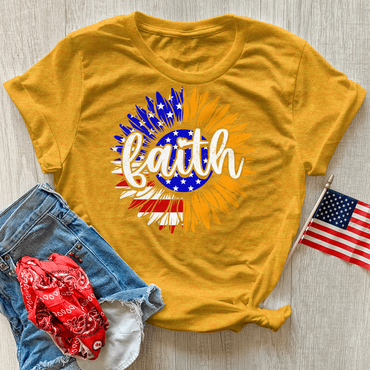 Faith Sunflower America Heathered Tee