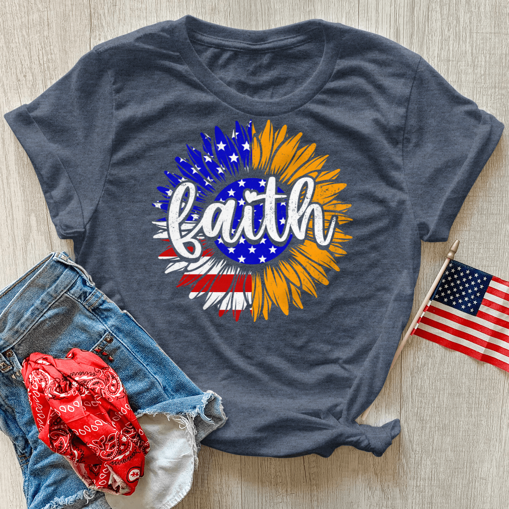 Faith Sunflower America Heathered Tee