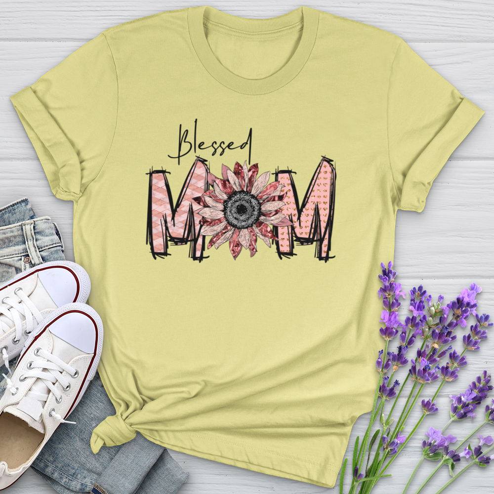 Blessed Mom Pink Softstyle Tee
