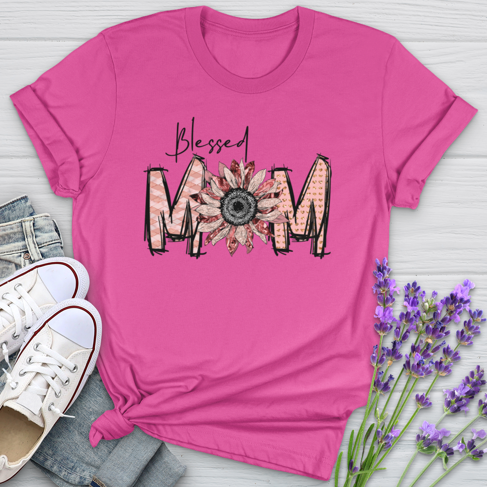 Blessed Mom Pink Softstyle Tee