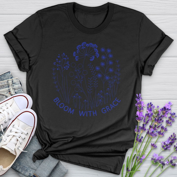 Bloom With Grace Royal Flowers Softstyle Tee