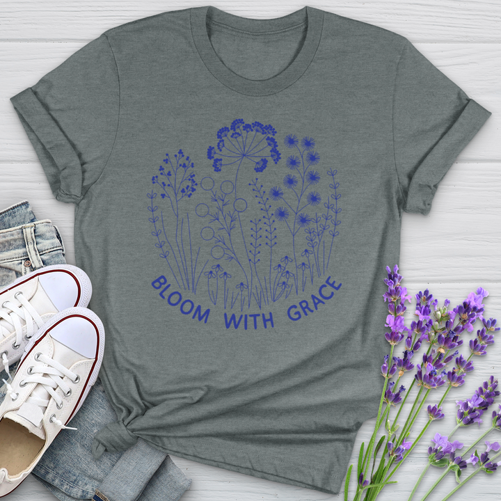 Bloom With Grace Royal Flowers Softstyle Tee