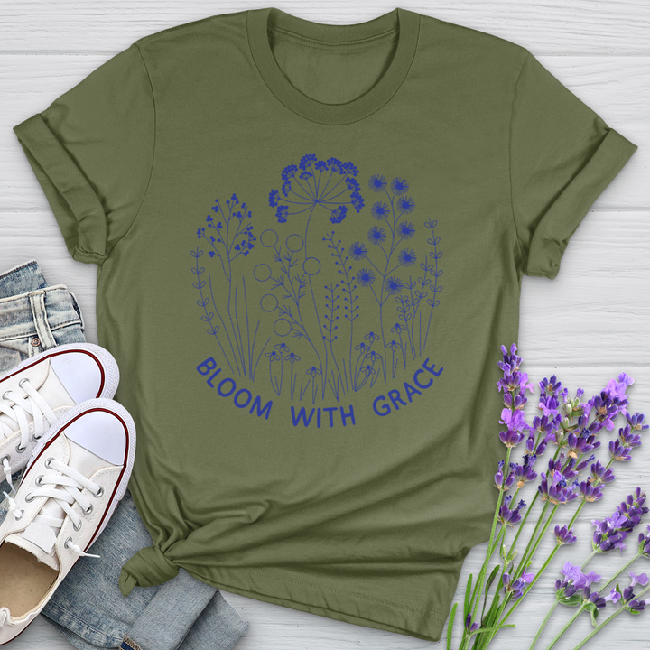 Bloom With Grace Royal Flowers Softstyle Tee