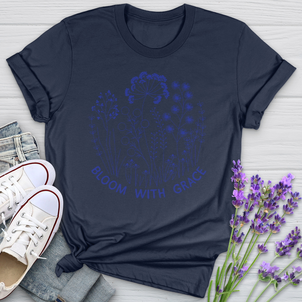 Bloom With Grace Royal Flowers Softstyle Tee