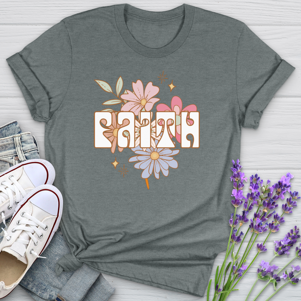 Blooming Faith Flower Softstyle Tee