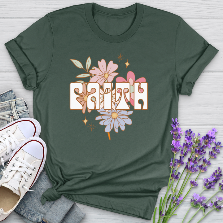 Blooming Faith Flower Softstyle Tee