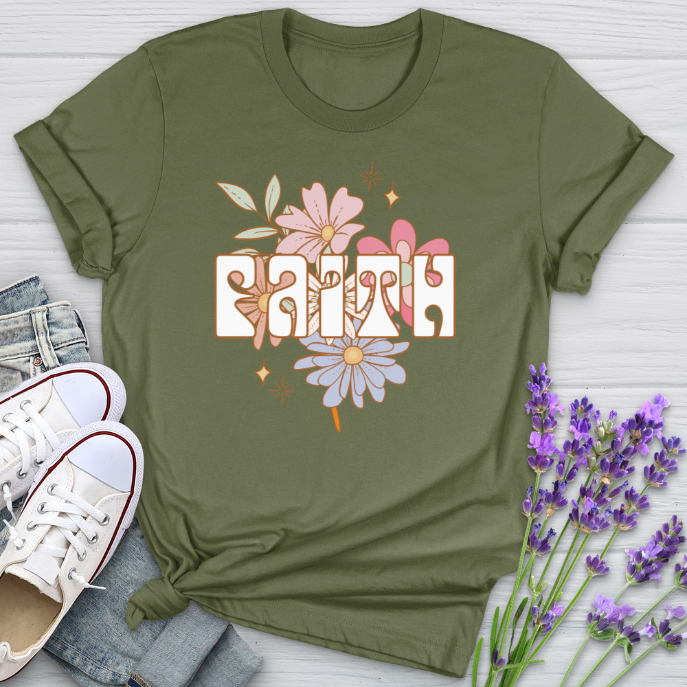 Blooming Faith Flower Softstyle Tee