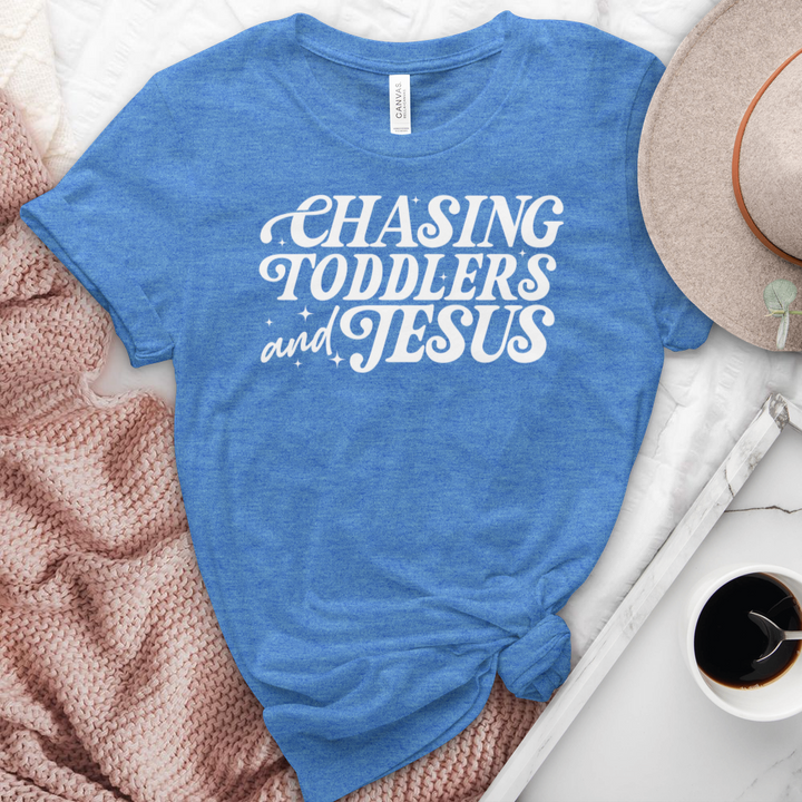 Chasing Toddlers & Jesus Heathered Tee