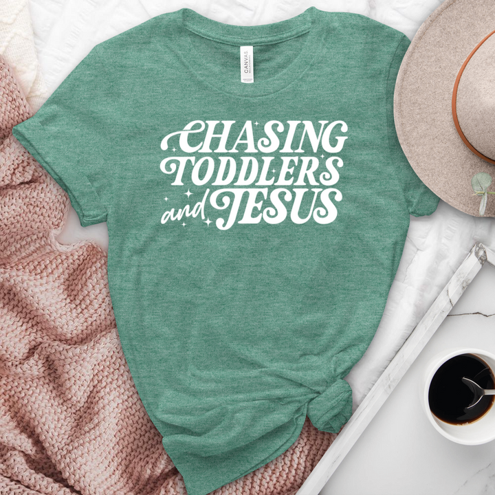 Chasing Toddlers & Jesus Heathered Tee