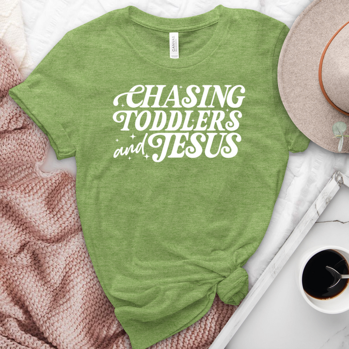 Chasing Toddlers & Jesus Heathered Tee