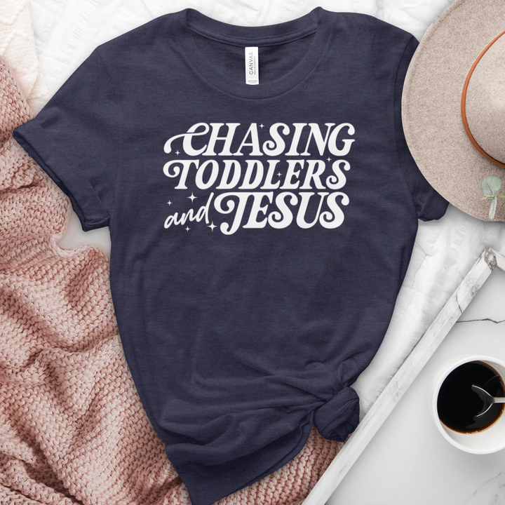 Chasing Toddlers & Jesus Heathered Tee