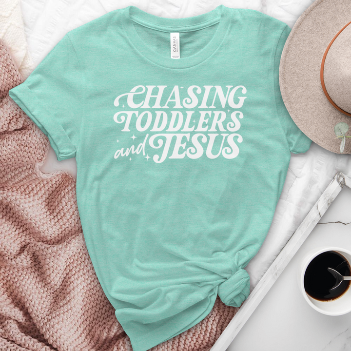 Chasing Toddlers & Jesus Heathered Tee