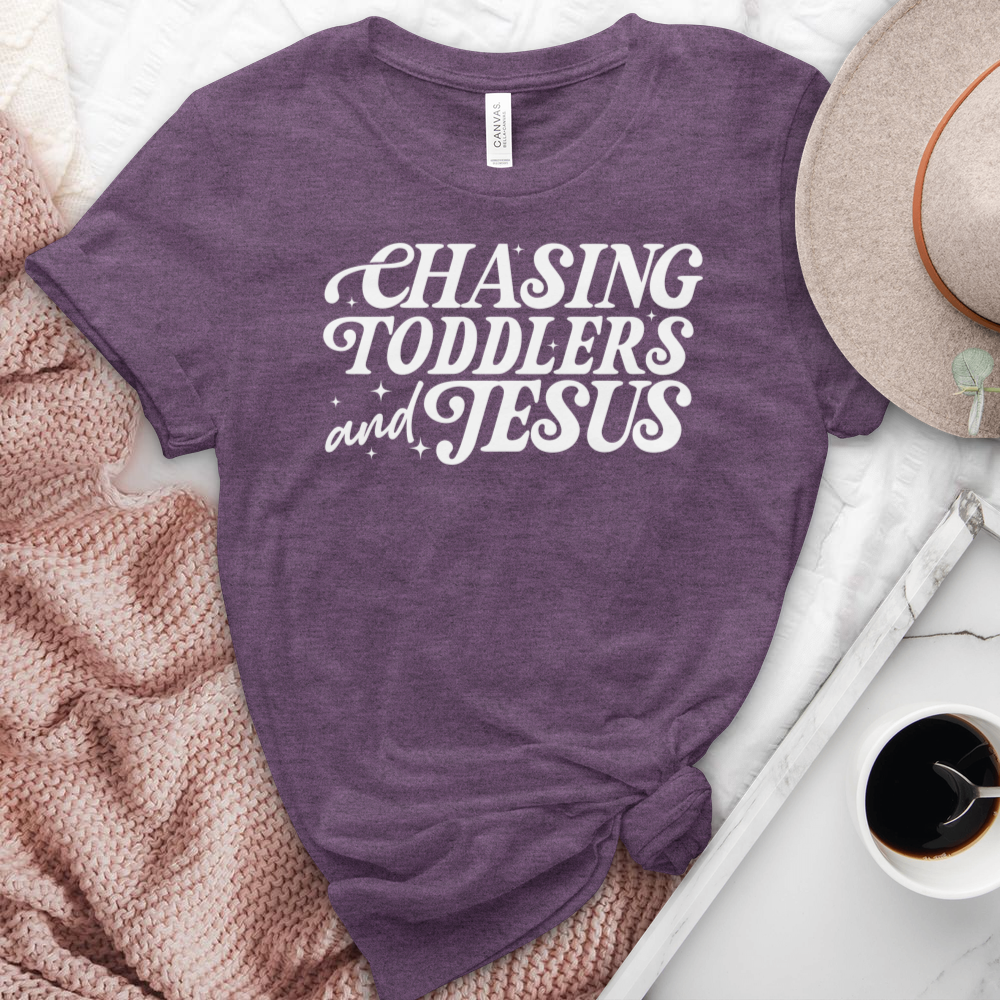 Chasing Toddlers & Jesus Heathered Tee
