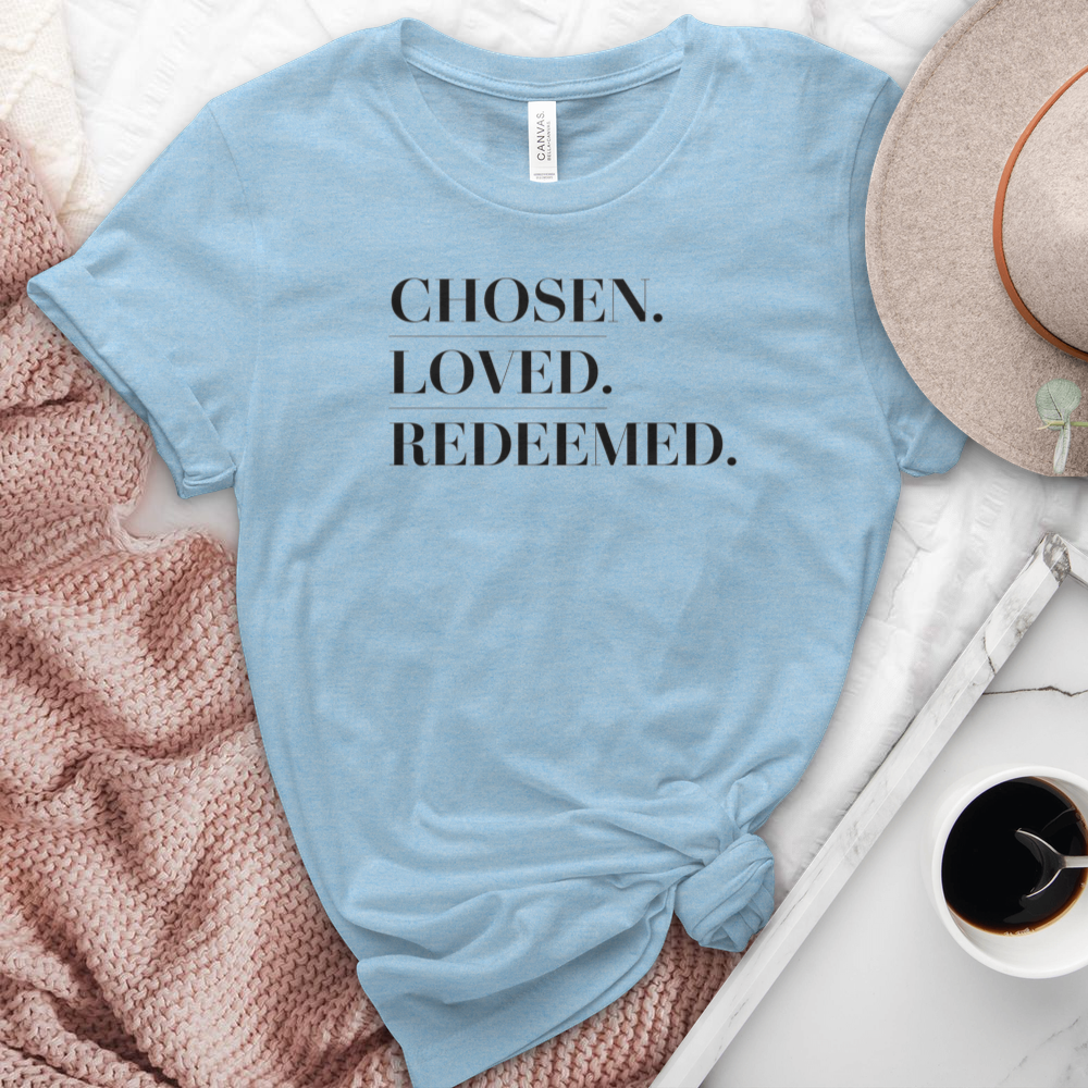 Chosen Loved Redeemed Heathered Tee