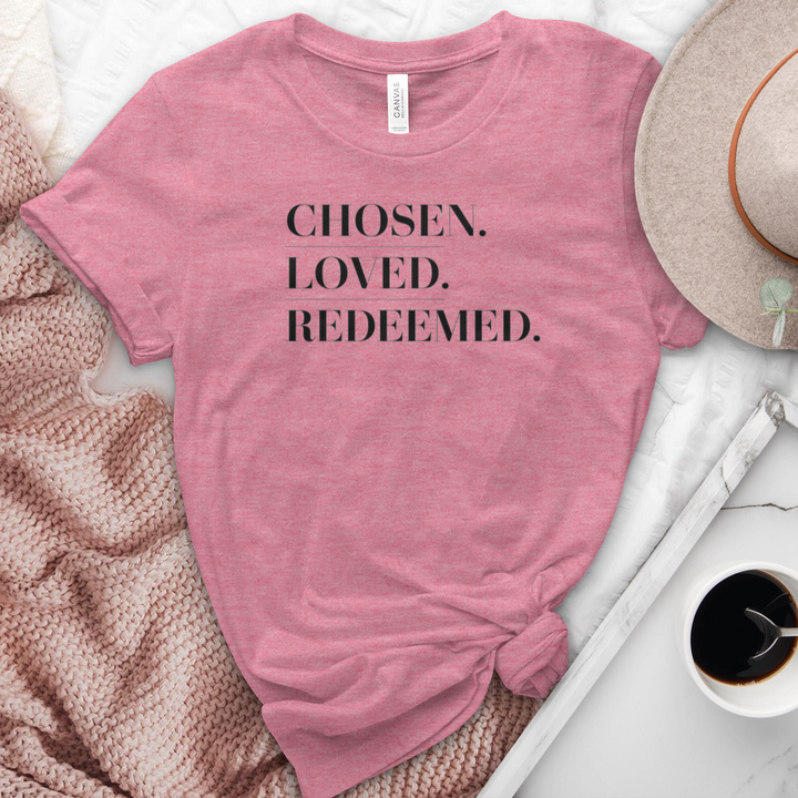 Chosen Loved Redeemed Heathered Tee